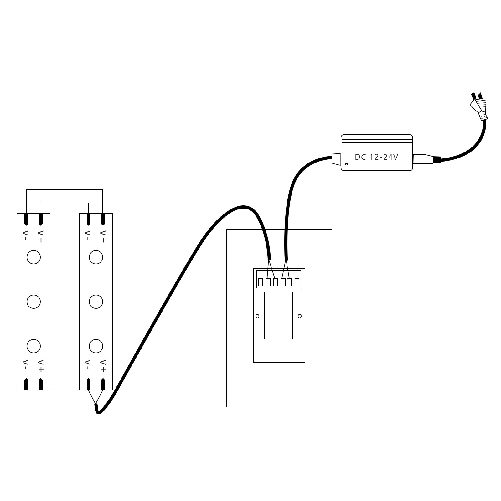 Wall-Mounted Glass Touch Panel LED Dimmer Switch Brightness Controller White