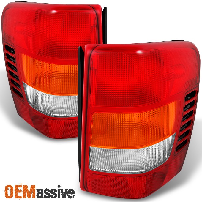 Fit 99-04 Jeep Grand Cherokee Red Amber Tail Lights L + R Replacement