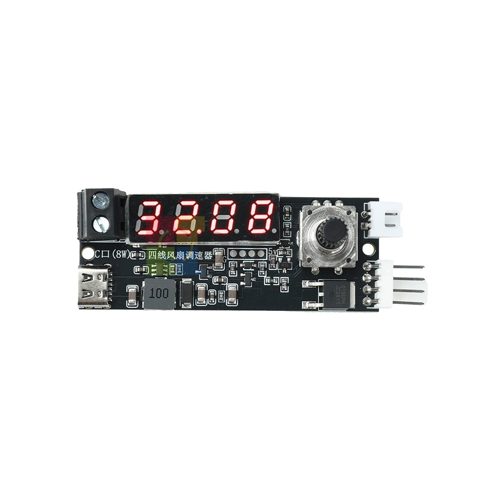 5V 12V 5A 4-Wire PWM Fan Speed Control Module Smart Temperature Control +Display