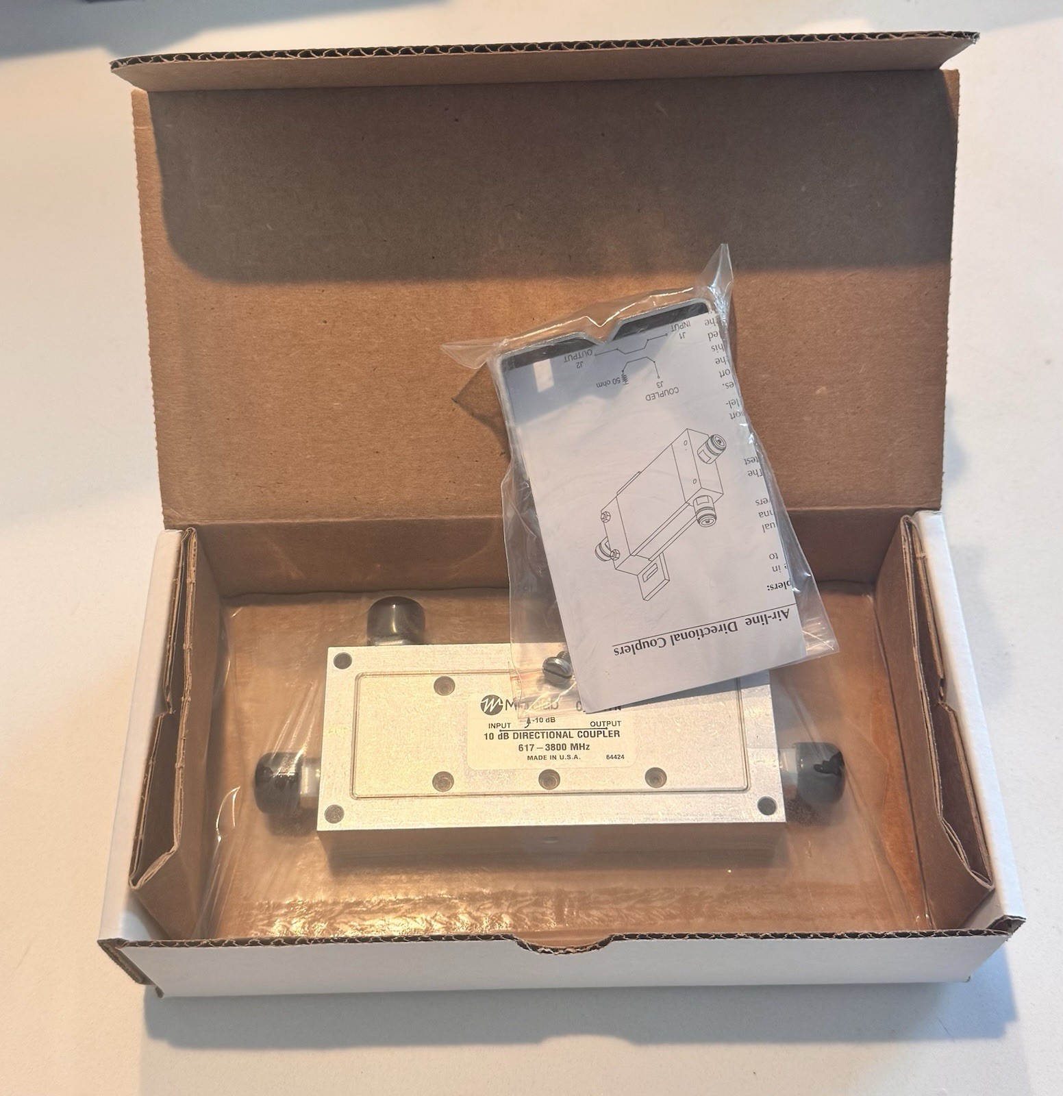 Microlab CK-17N Directional Coupler 10dB 617-3800 MHz, N Connectors