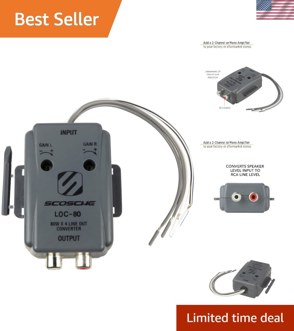 2 Channel RCA Converter - Ideal Line Level Converter for Car Amplifiers
