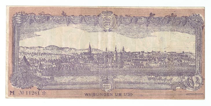 GERMANY BANKNOTE 20 BILLION MARK WAIBLINGEN 1923