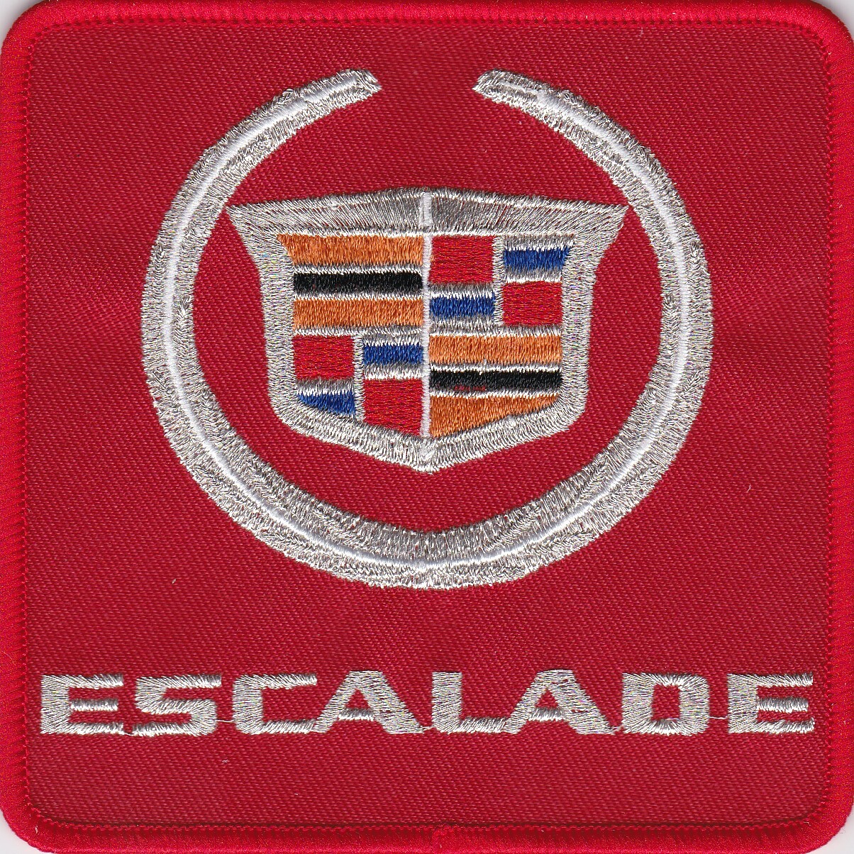 CUSTOM RED SILVER EMBROIDERED 4x4 CLASSIC CAR PATCH UPHOLSTERY LOGO EMBLEM