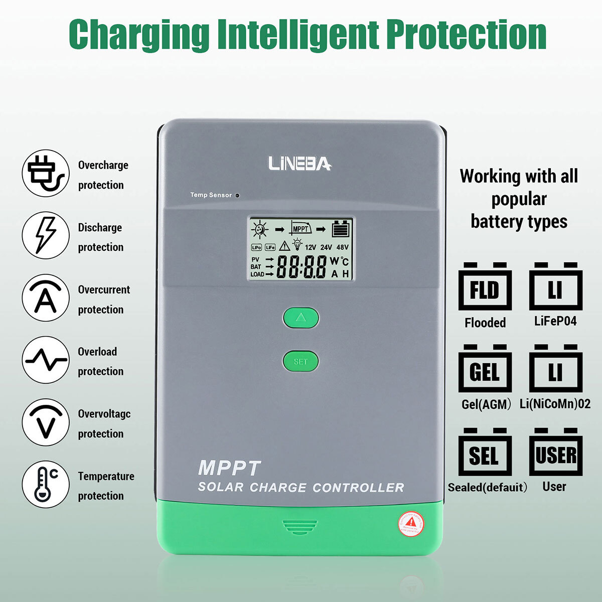 5200W 100A Solar Charge Controller 12V/24V/36V/48V Solar Panel PV Regulator NEW