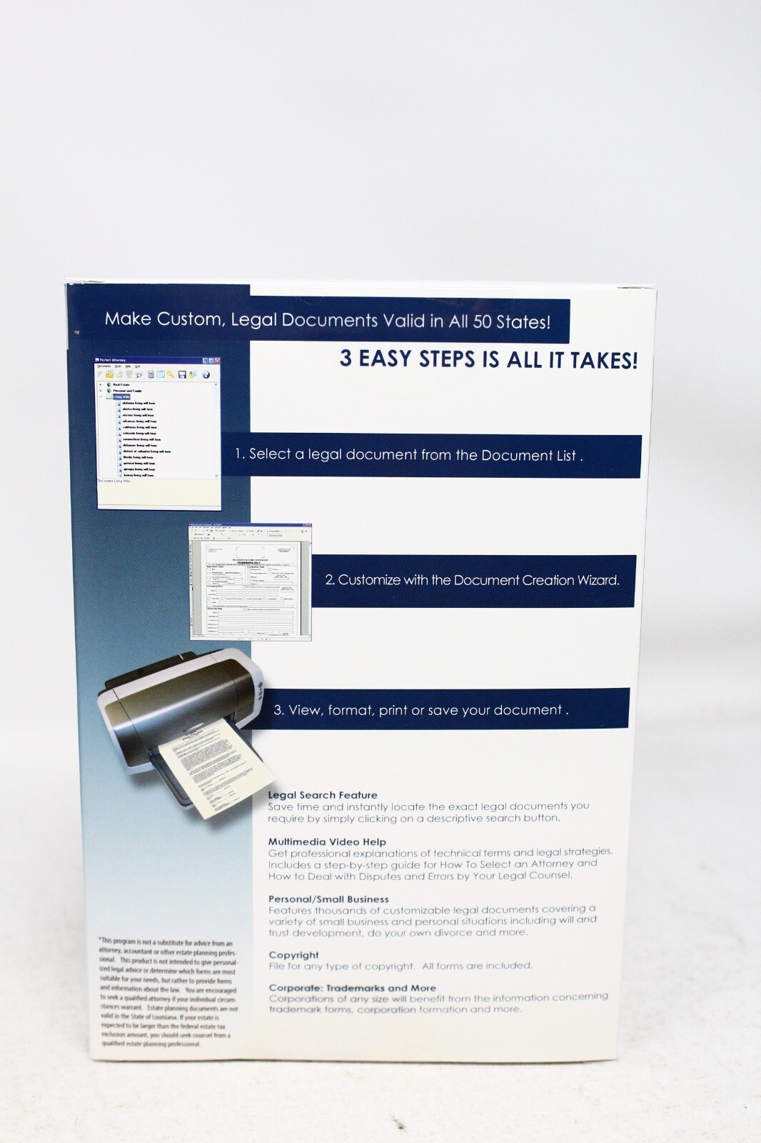 Cosmi Premium Perfect Attorney PC Computer Software Program CD-ROM Disk Set of 3