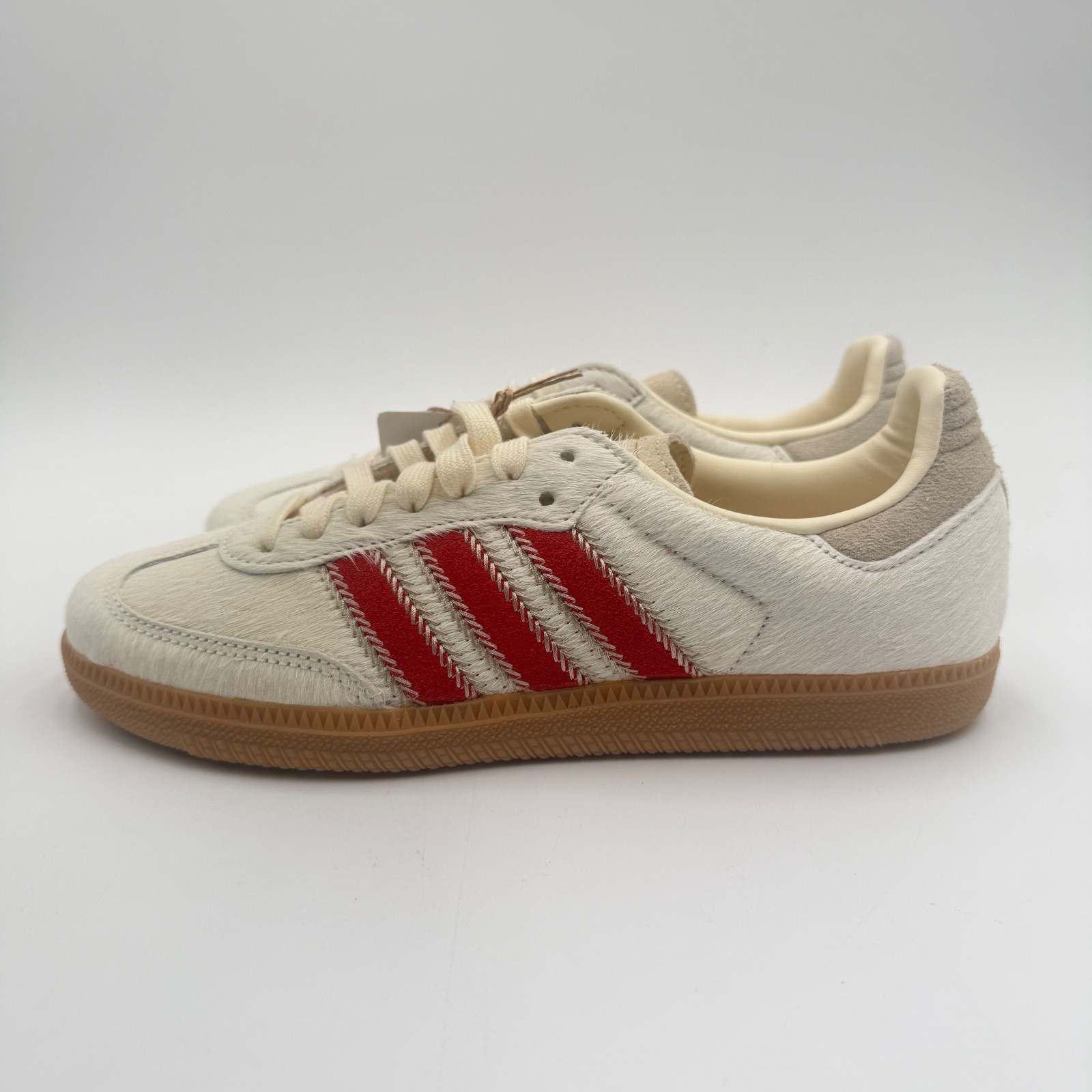 Adidas Women's Size 5 Samba OG Pony Hair Pack - Wonder Beige Better Scarlet