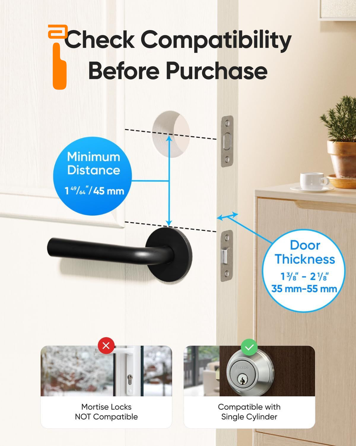 eufy Security Smart Lock C220, Fingerprint Keyless Entry Door Lock, Black