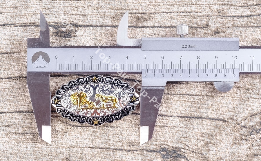5PCS 50*30mm Western Gold Silver Plated Horse Cross Belt Leathercraft CONCHOS