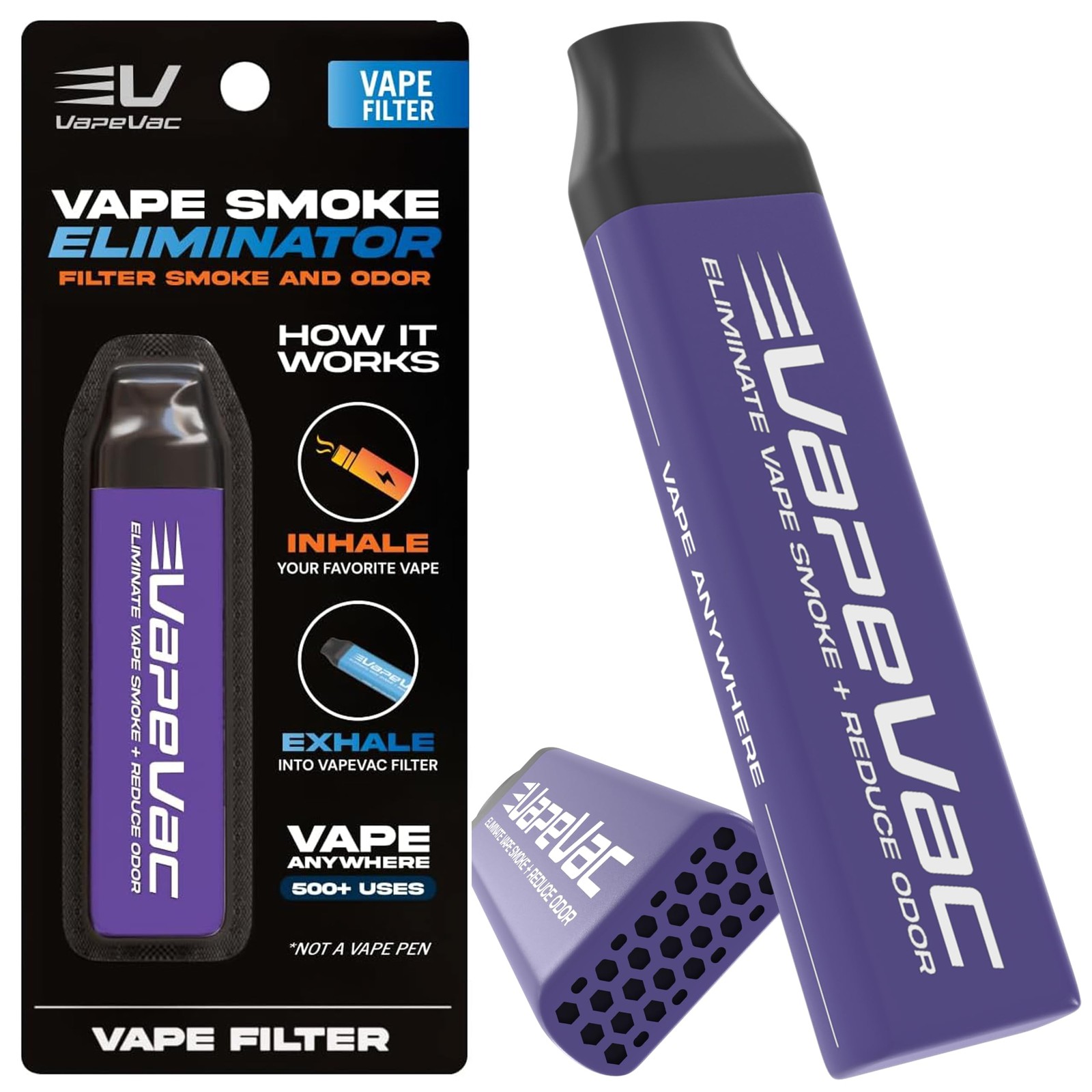 VapeVac(Registered AMZ Brand) – Pocket-Sized Personal Air 1 Pack, Purple
