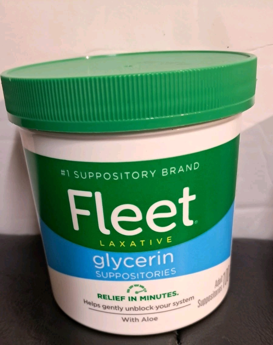 Fleet Laxative Glycerin Suppositories With Aloe 100 Count Lot Of 2
