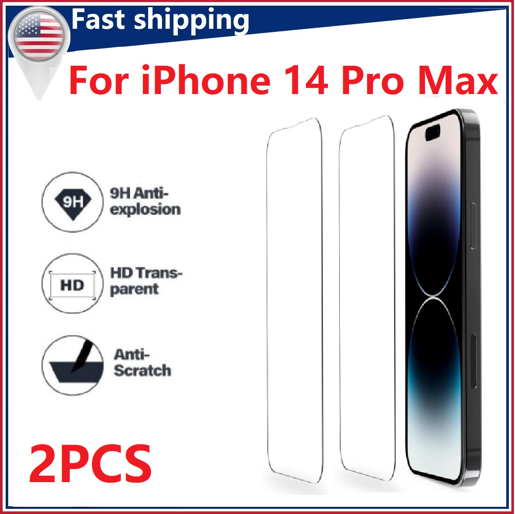 For Apple iPhone 14 Pro Max Tempered Glass Screen Protector Anti Scratch Cover