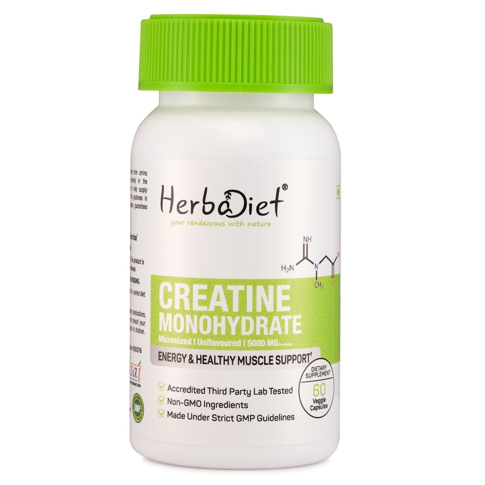 Micronized Creatine Monohydrate PURE Capsules Muscle Gain Strength Booster