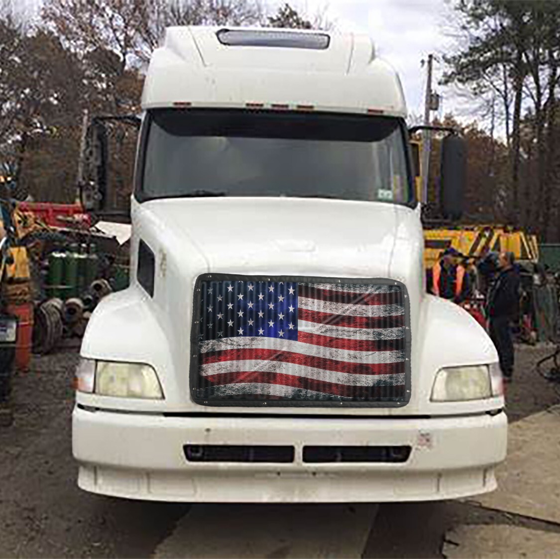 Premium Bugscreen with Old Glory Flag for Volvo 2002 And Prior VNL 1st Gen