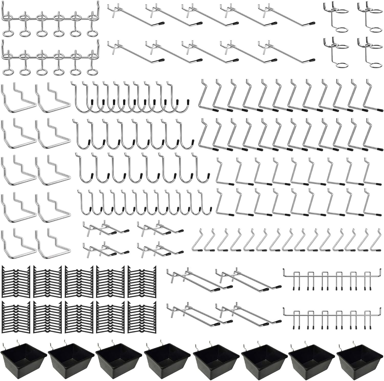 258PCS Heavy-Duty Pegboard Hooks & Organizer Kit for Ultimate Tool Storage
