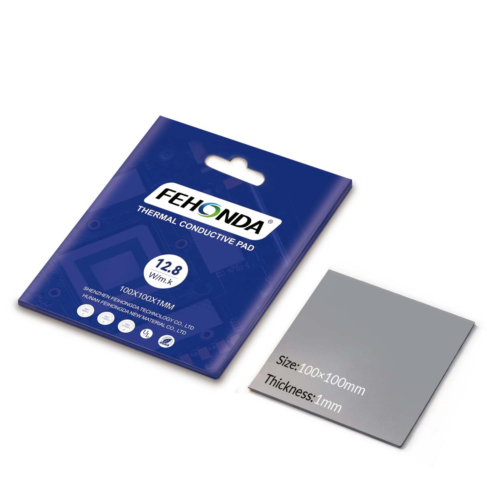 Thermal Pad 12.8W/mK 100 x 100 x 1 mm Soft Silicone Thermal Pad Cover with Du...