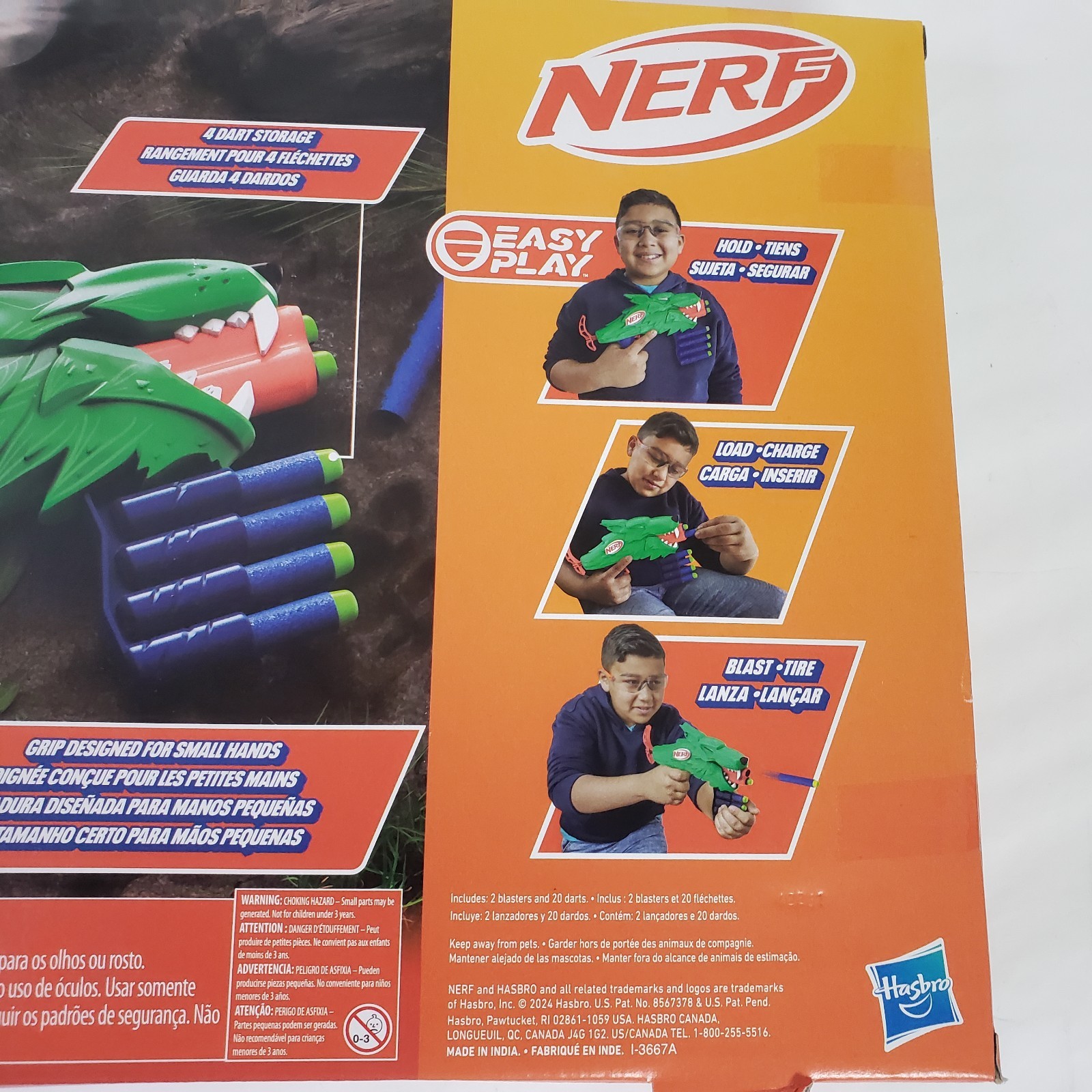 Nerf Wild Wolfpack 2 Easy Play Nerf Wolf Design Blasters W/20 Darts New Sealed