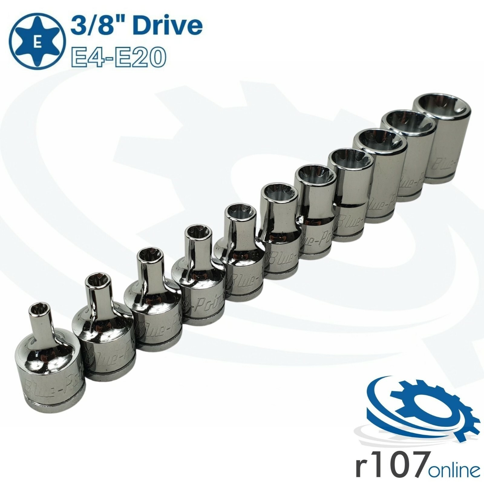 Blue Point 3/8" Female E Torx Socket Set E4-E20 - As sold by Snap On