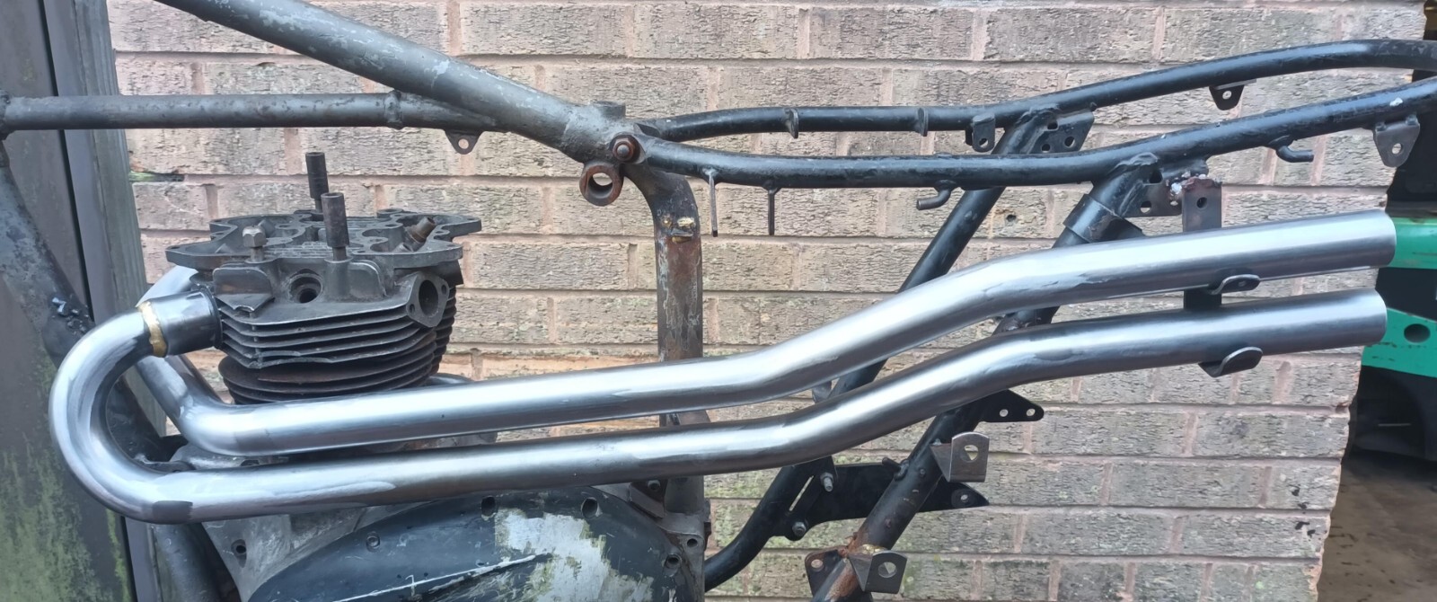 Chrome Triumph T120 Desert Racer Pipes, Made in England