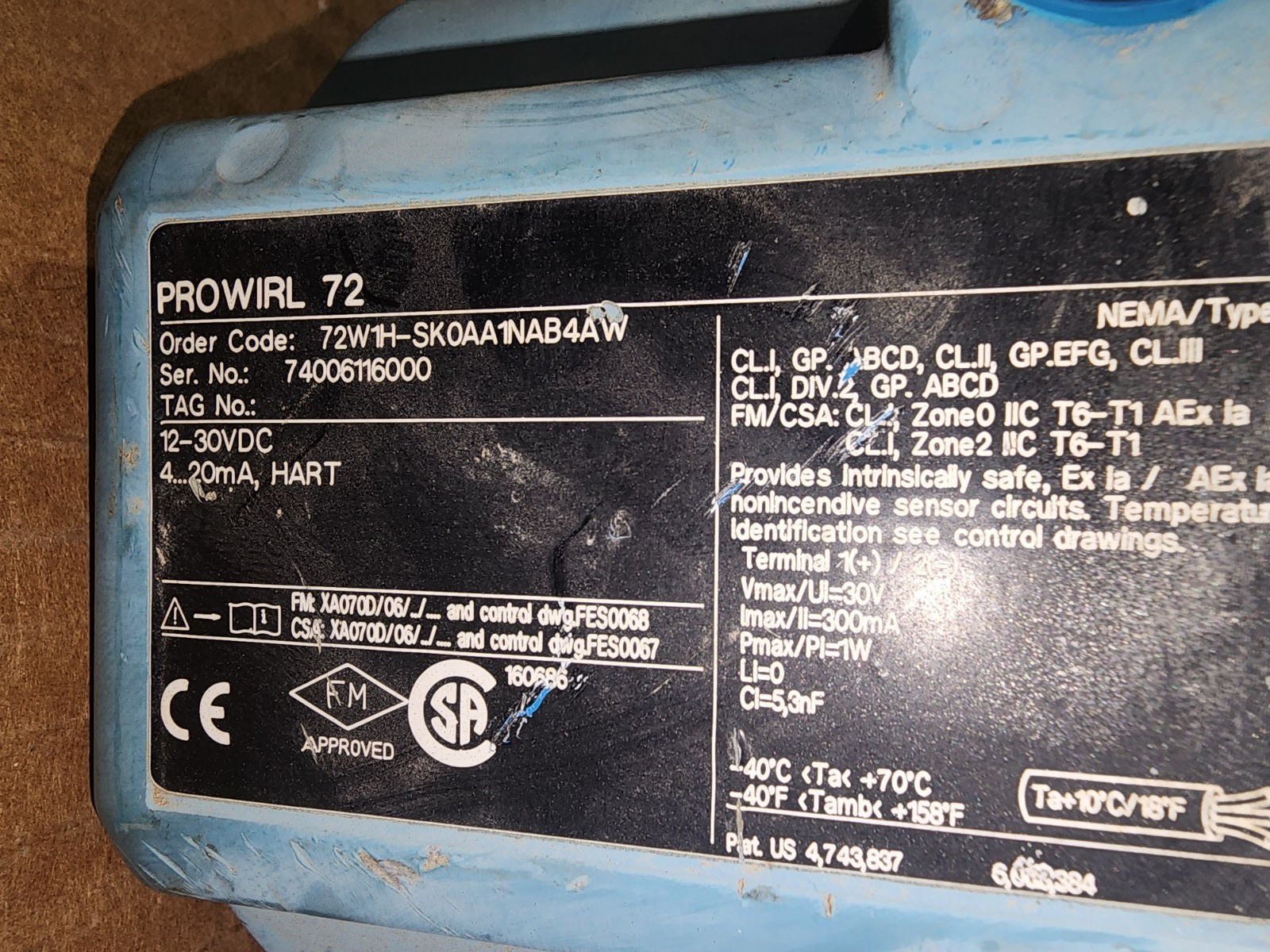 Endress+Hauser Prowirl 72 HART