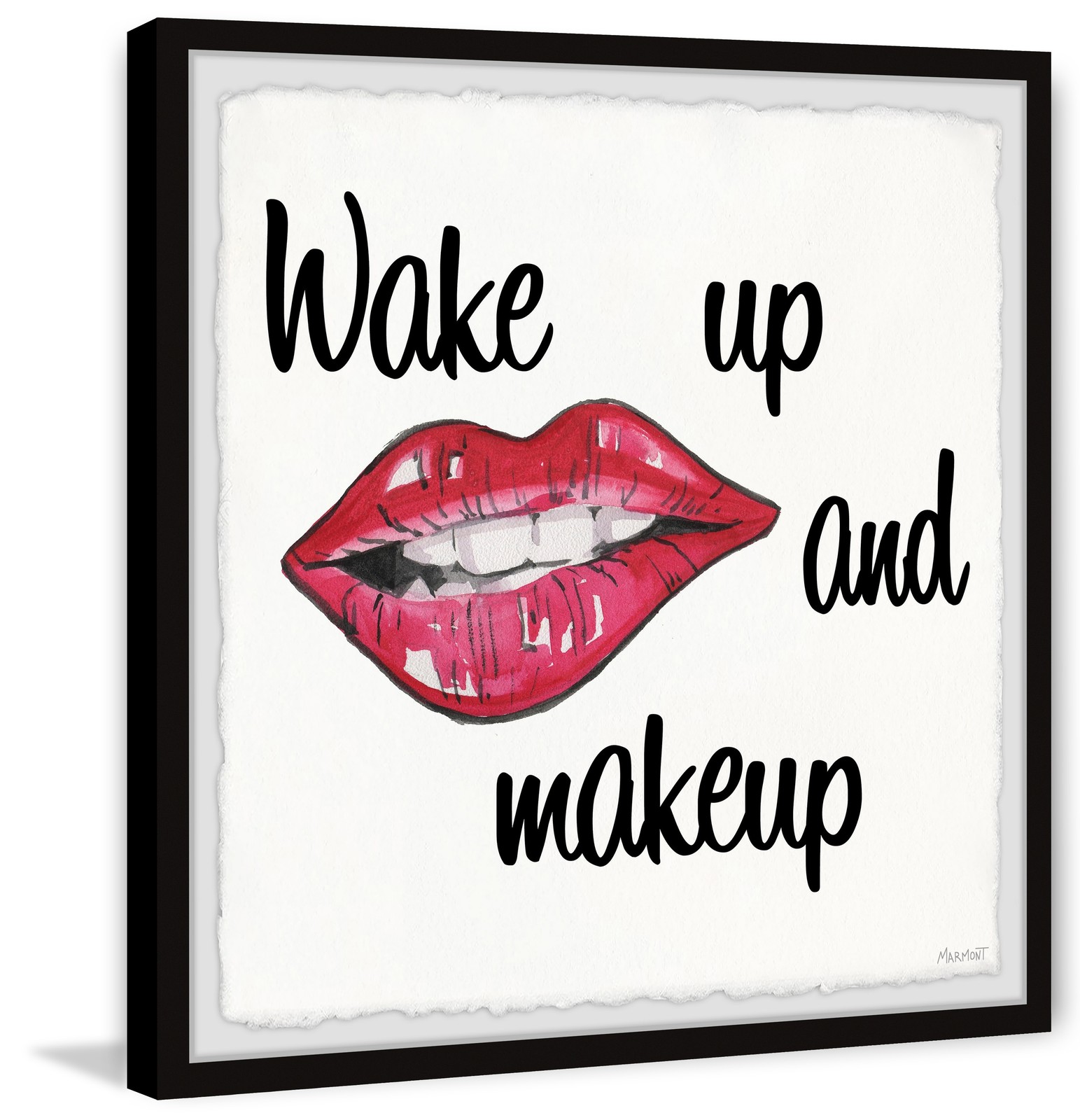Marmont Hill Wake Up and Makeup Framed Painting Print 12x12