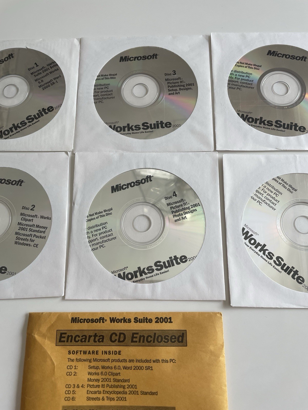 Microsoft Works Suite 2001 Set Up Discs