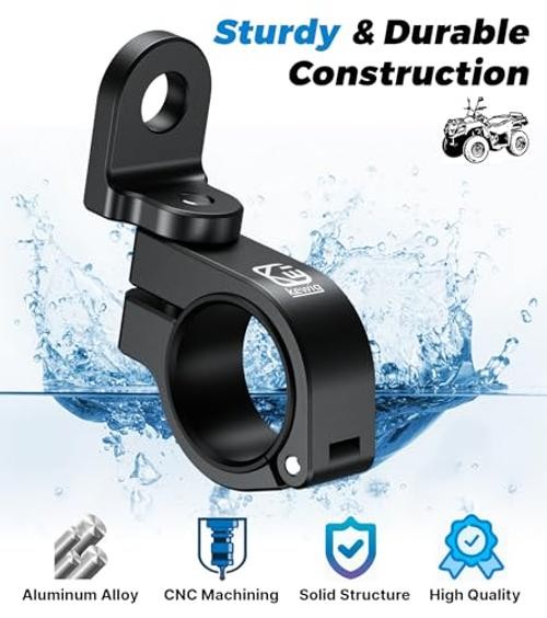 1 PC ATV Whip Light Mount, LED Light Bar Mounting Bracket, Black | Solid