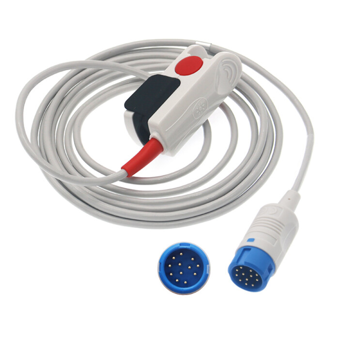 12Pin SpO2 Sensor Probe Cable 10ft For Proemier PRO12S Patient Monitor