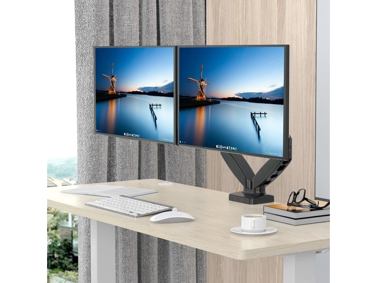 Rosewill Dual Monitor Mount, 15 to 32 Inch Each Arm Holds 4.4 to 19.8lbs