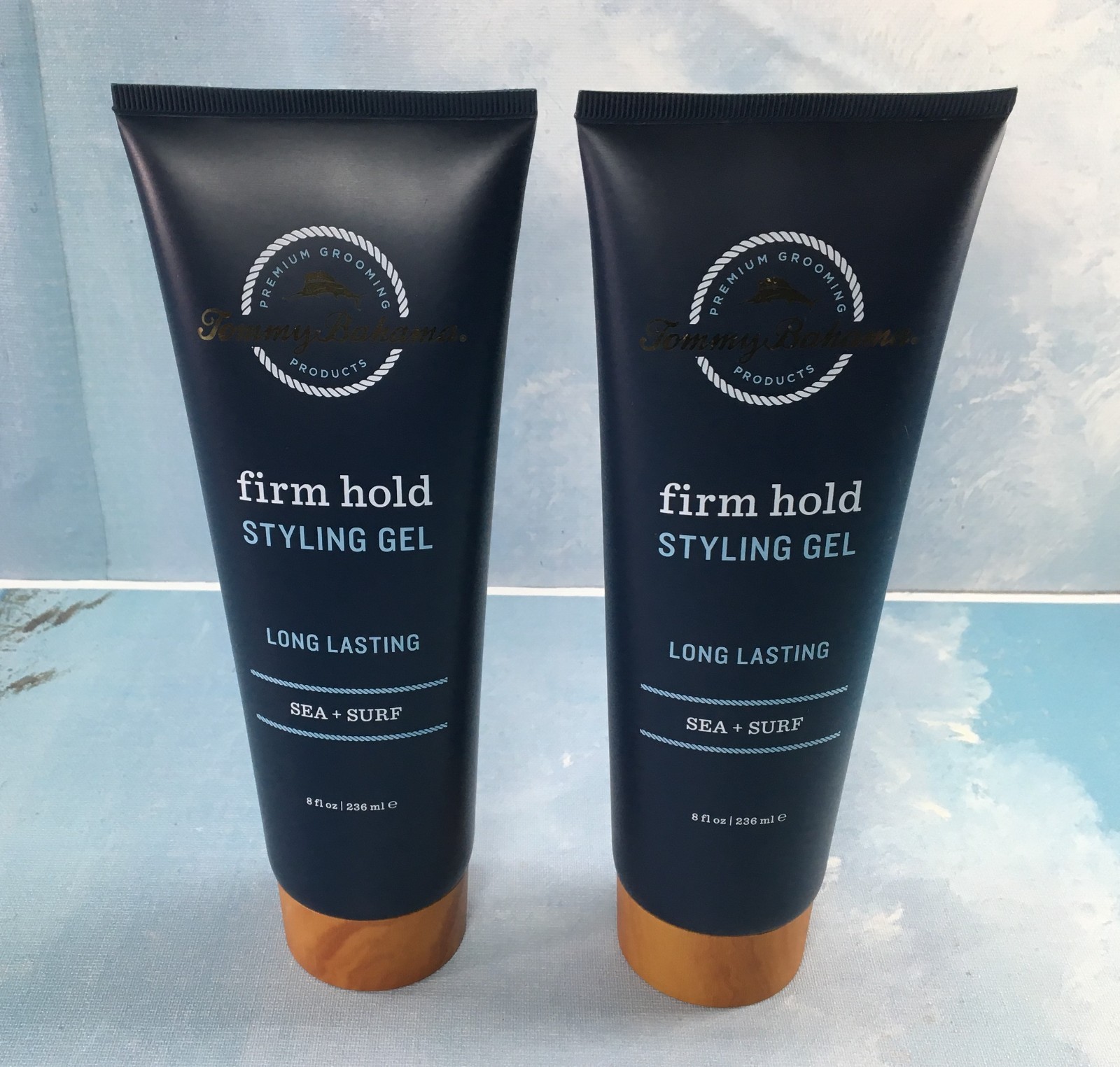 Tommy Bahama Firm Hold Styling Gel, 2 Pack, 8 oz Each, Sea + Surf Scent, Sealed