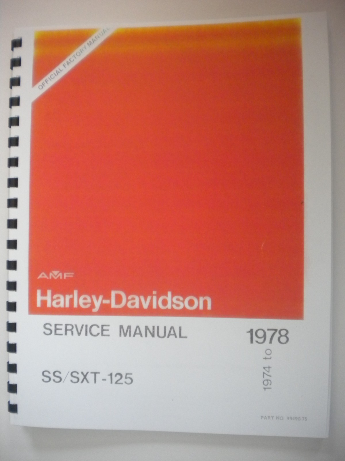 1975-1978 H-D Aermacchi SXT & SS 125 Shop Service Manual-NEW