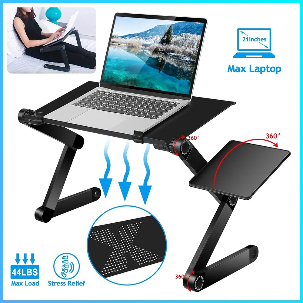 Laptop Stand Desk Height Adjustable Folding Laptop Table Computer Stand Bed Desk