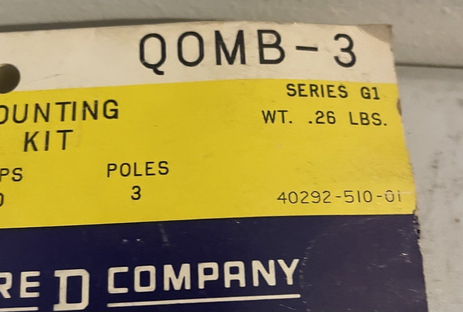 Square D QOMB-3 Unit Mounting Base Kit