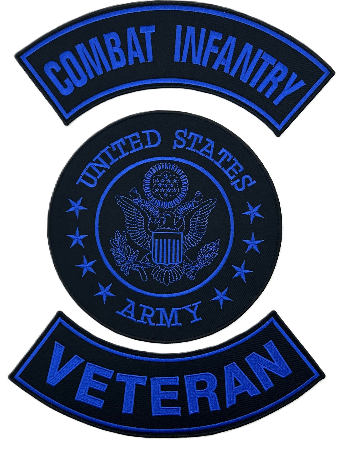 U.S. ARMY SEAL COMBAT INFANTRY VETERAN MILITARY MOTORCYCLE VEST LOT OF 3 PATCHES