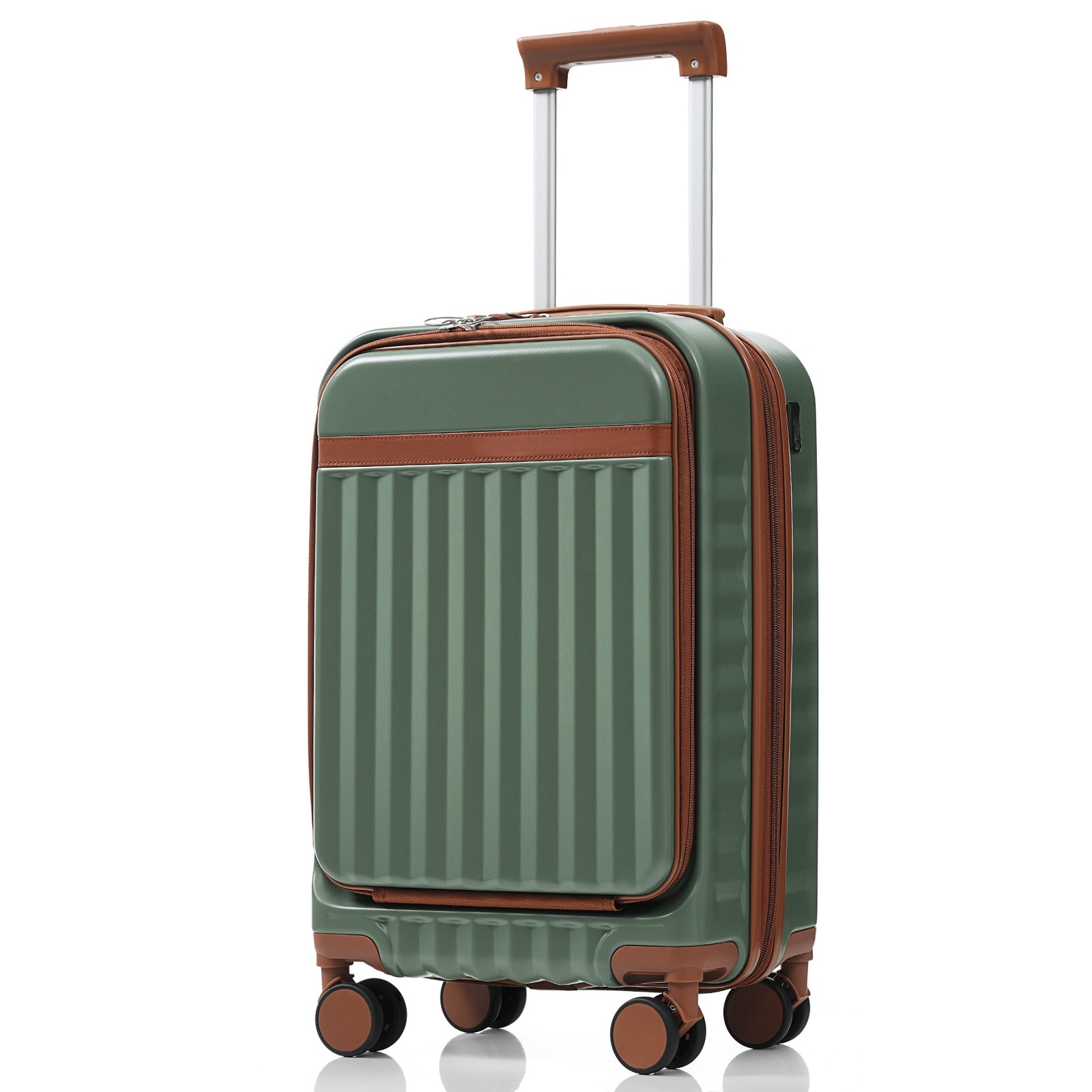 3Pcs 20" 24" 28" ABS Hardside Luggage Set w/ USB Port TSA Lock Expandable Green