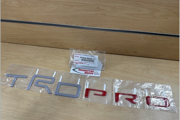 2025-2026 4RUNNER TRD PRO LIFTGATE LETTER INSERTS RED/SILVER GENUINE TOYOTA
