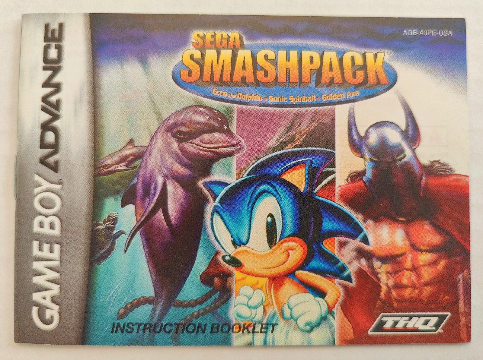 NO GAME - Sega Smash Pack AUTHENTIC GAMEBOY ADVANCE MANUAL ONLY - NO GAME