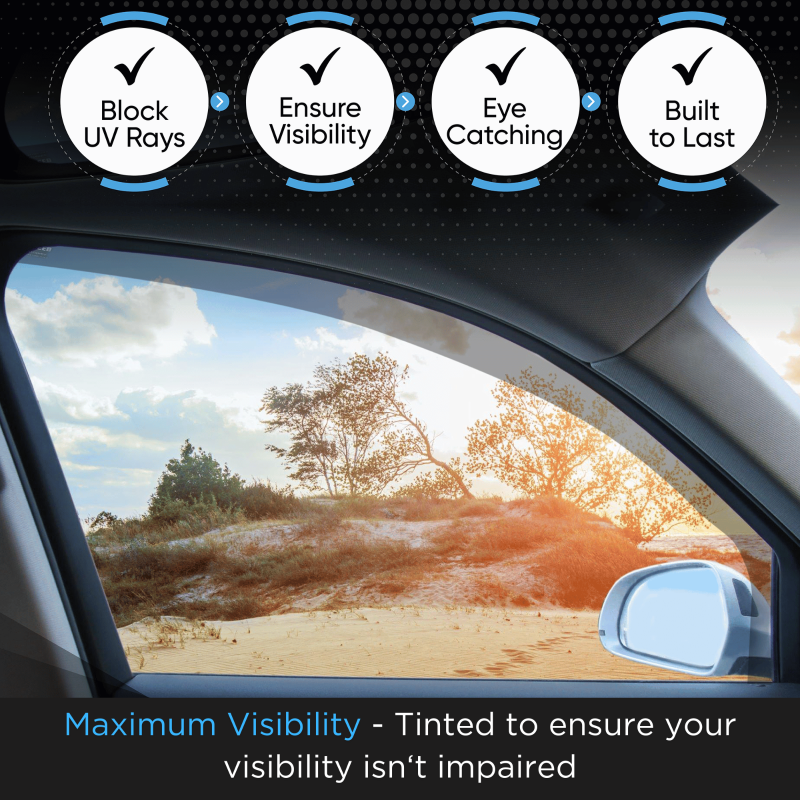 Wind Deflectors For Renault Clio MK4 5-doors 2012-2019 4-pc ISPEED Tinted