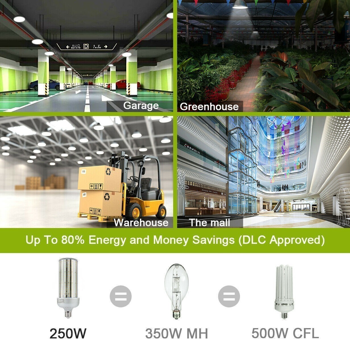 300W LED Corn Bulb Light 5000K Replace 1500W MH/HPS Warehouse Workshop Lighting