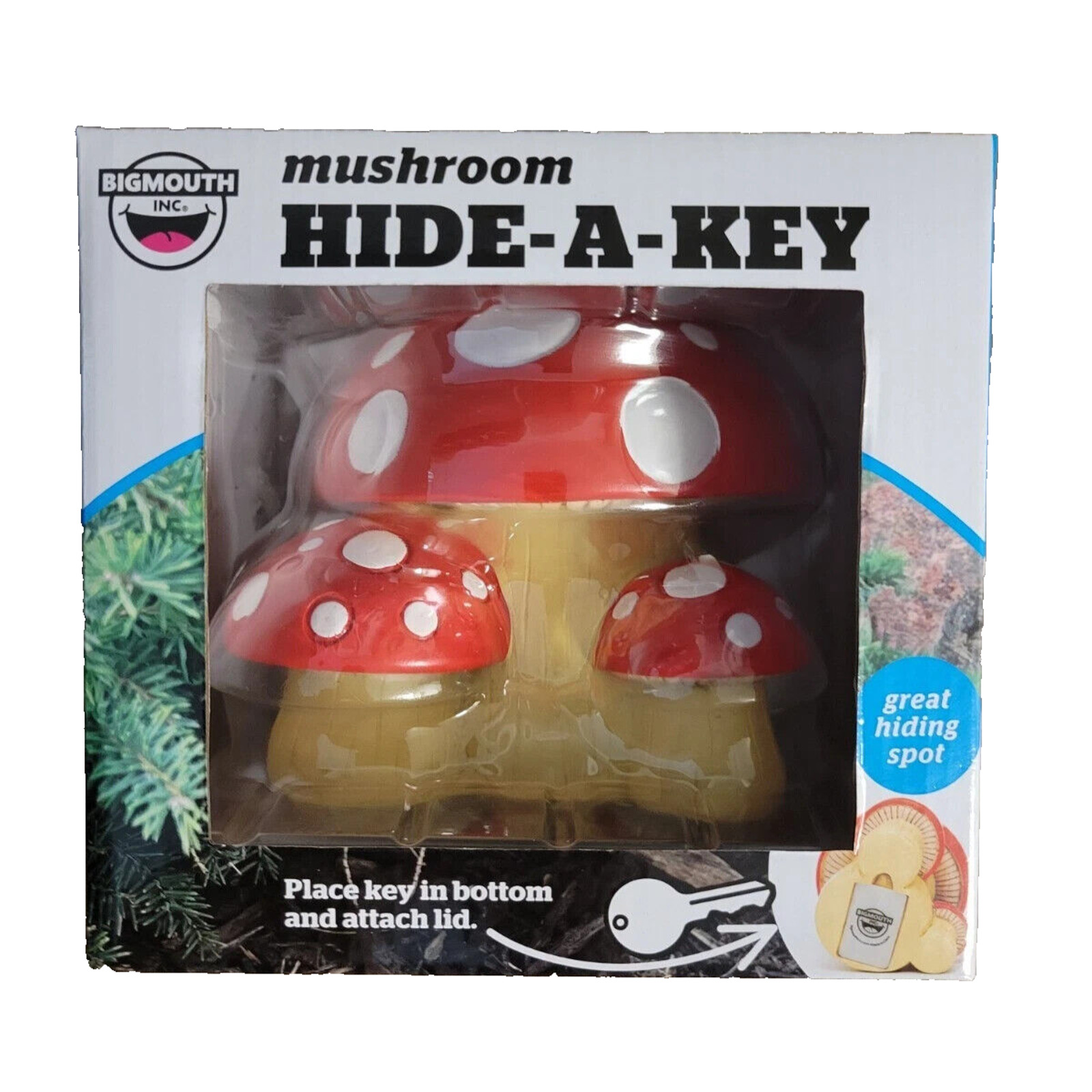 Big Mouth Garden Mushroom Hidden Hide-A-Key Box Outside Key Hider Spare - New