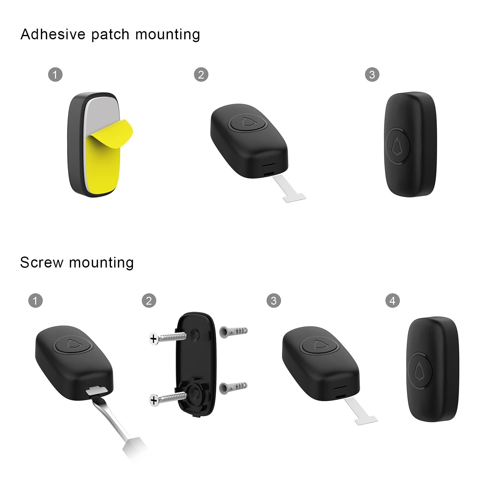 Wireless Doorbell - Easy Install, Waterproof, Adjustable Volume, 58 Chimes, 1000