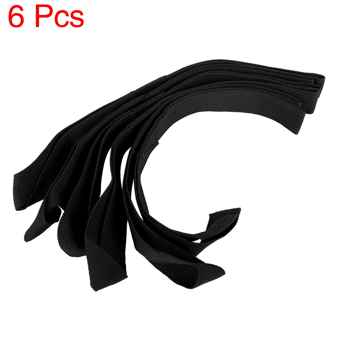 6 PCS Black 2.5 x 30.5cm Cargo Belt Loop Tie Down Strap for Motorcycle