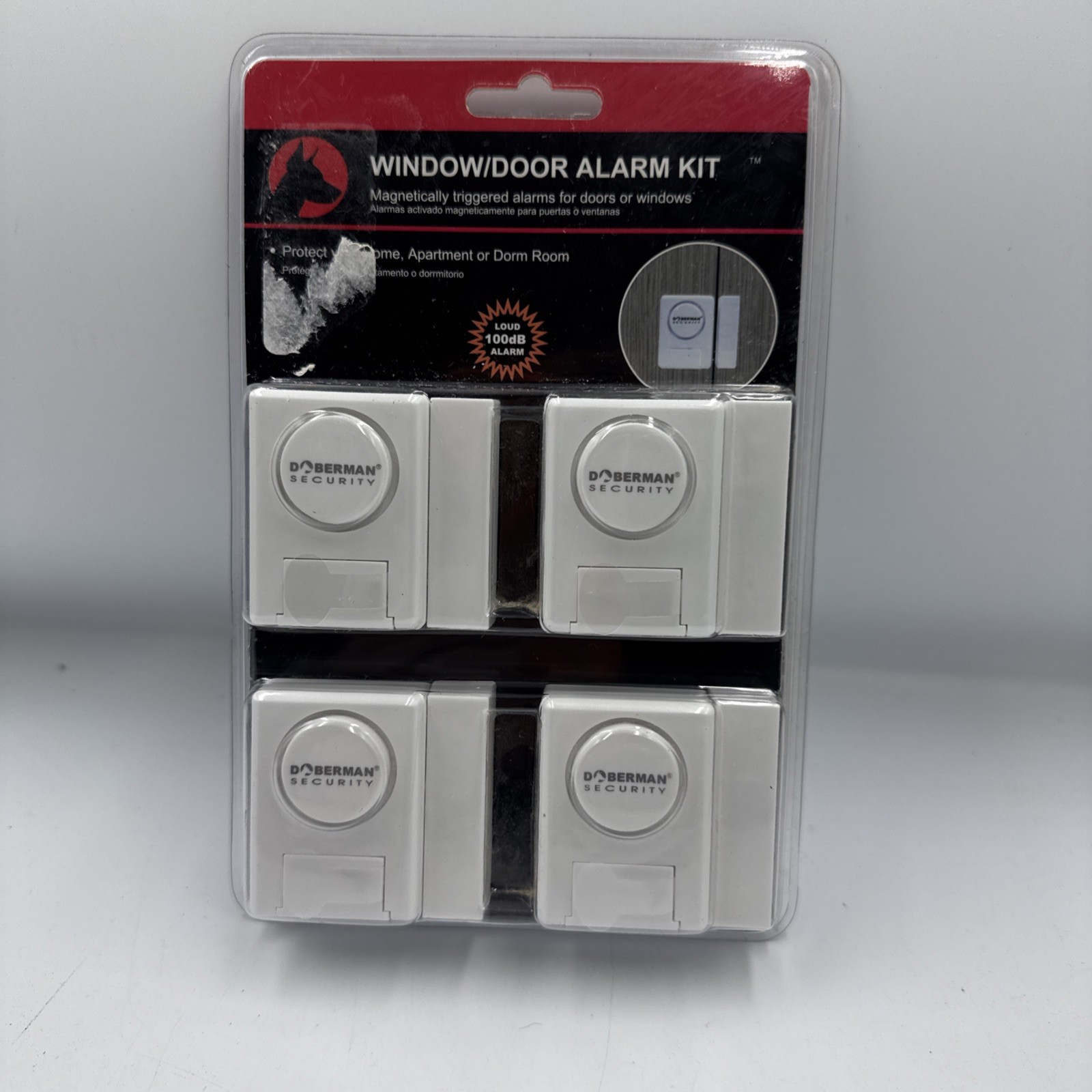 Doberman Security Window Door Alarm Kit Magnetically Triggered Alarm 4 Pack