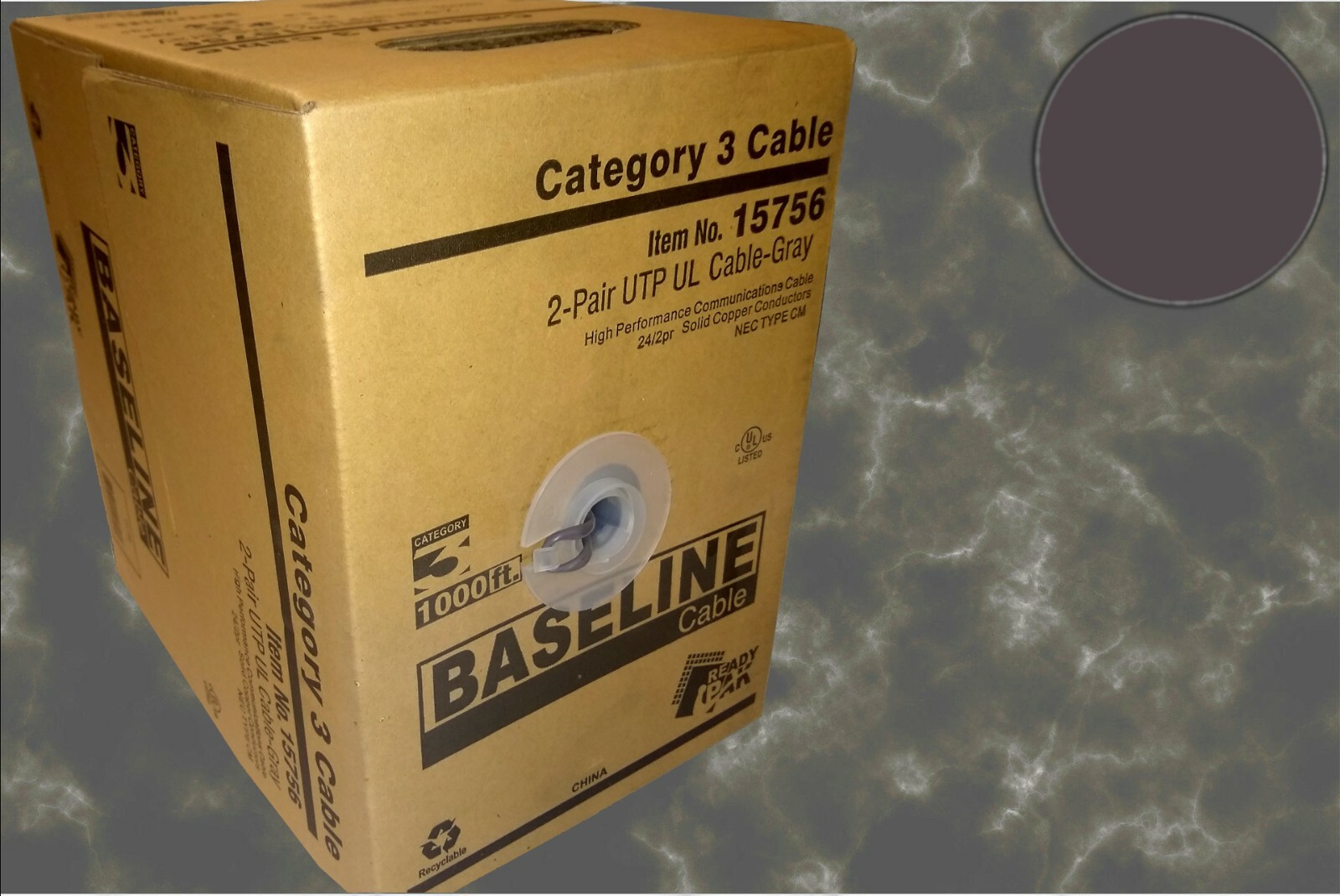 NETWORK CABLE, CAT3, 1000FT