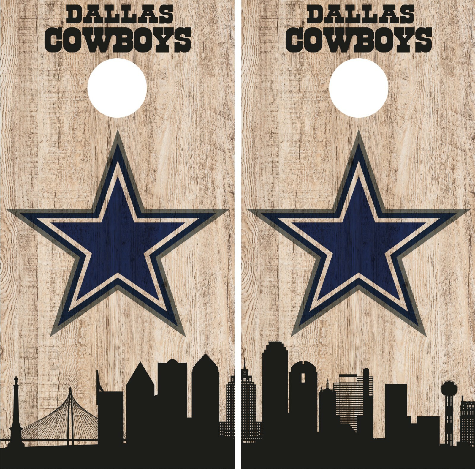 Dallas Cowboys Cornhole Wrap NFL Game City Skyline Skin Vinyl Decal Set CO862