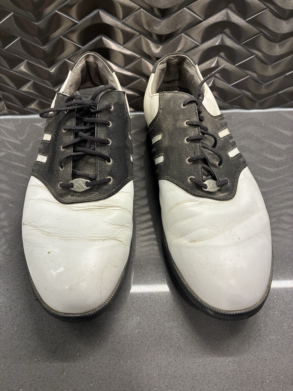 Adidas Mens Golf Shoes Z Traxion EVN-791003 Soft Spikes White Black Size 11.5