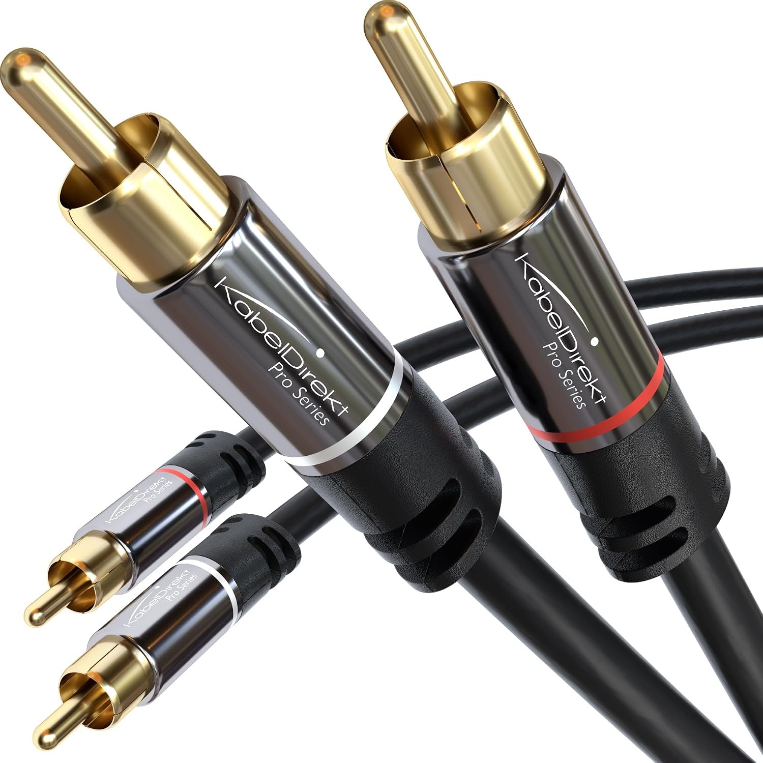CableDirect – 3ft RCA/Phono Cable, 2 × 2 Plugs, Stereo Audio Cable, Practically