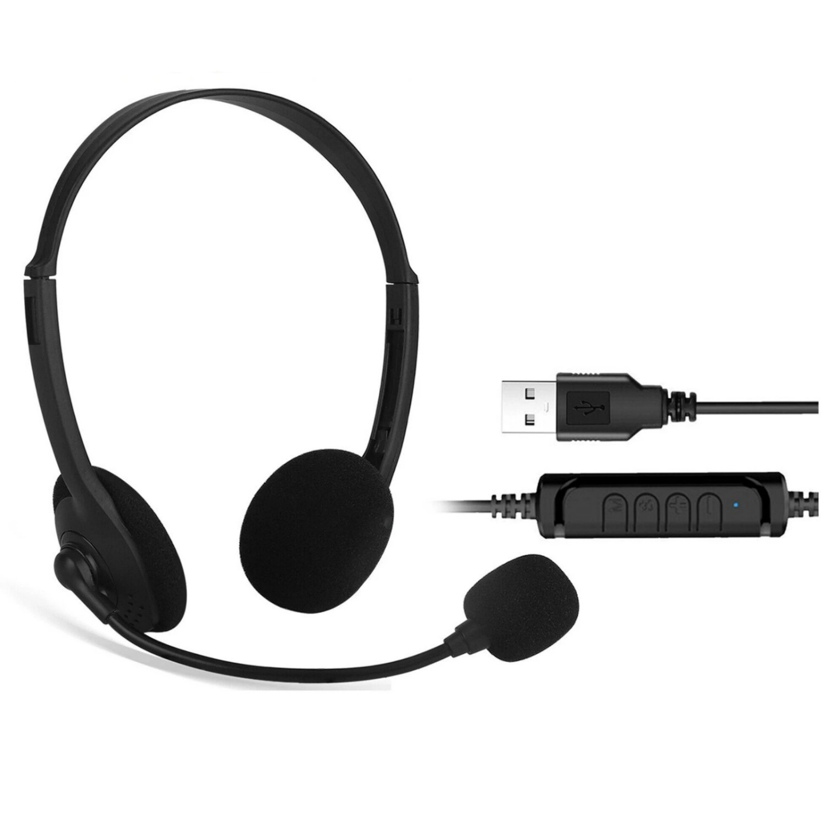 Lightweight Computer Headset With USB Connector For Call Center Use Work Office