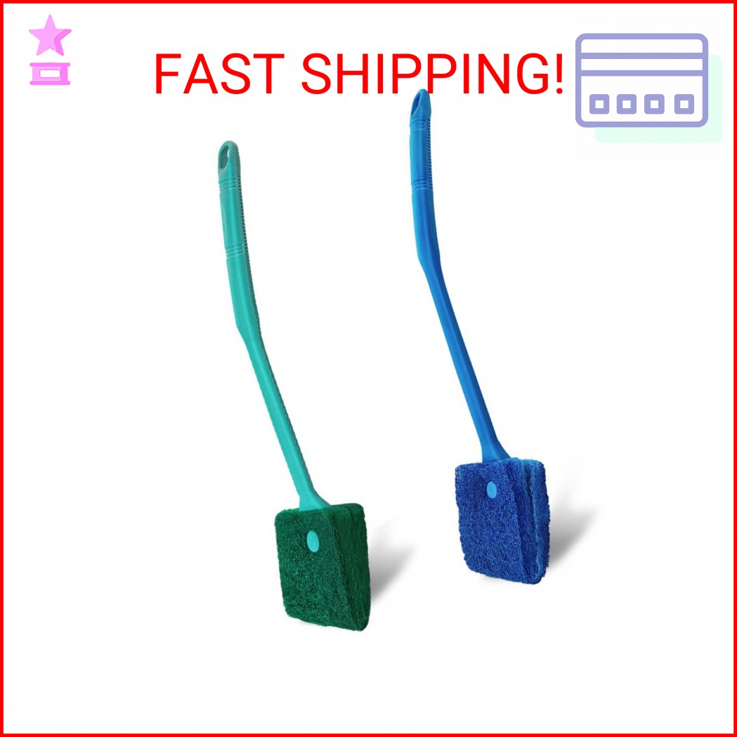 humyeam Aquarium Cleaning Brush - 2 PCS Fish Tank Cleaning Brush Double-Sided Sp