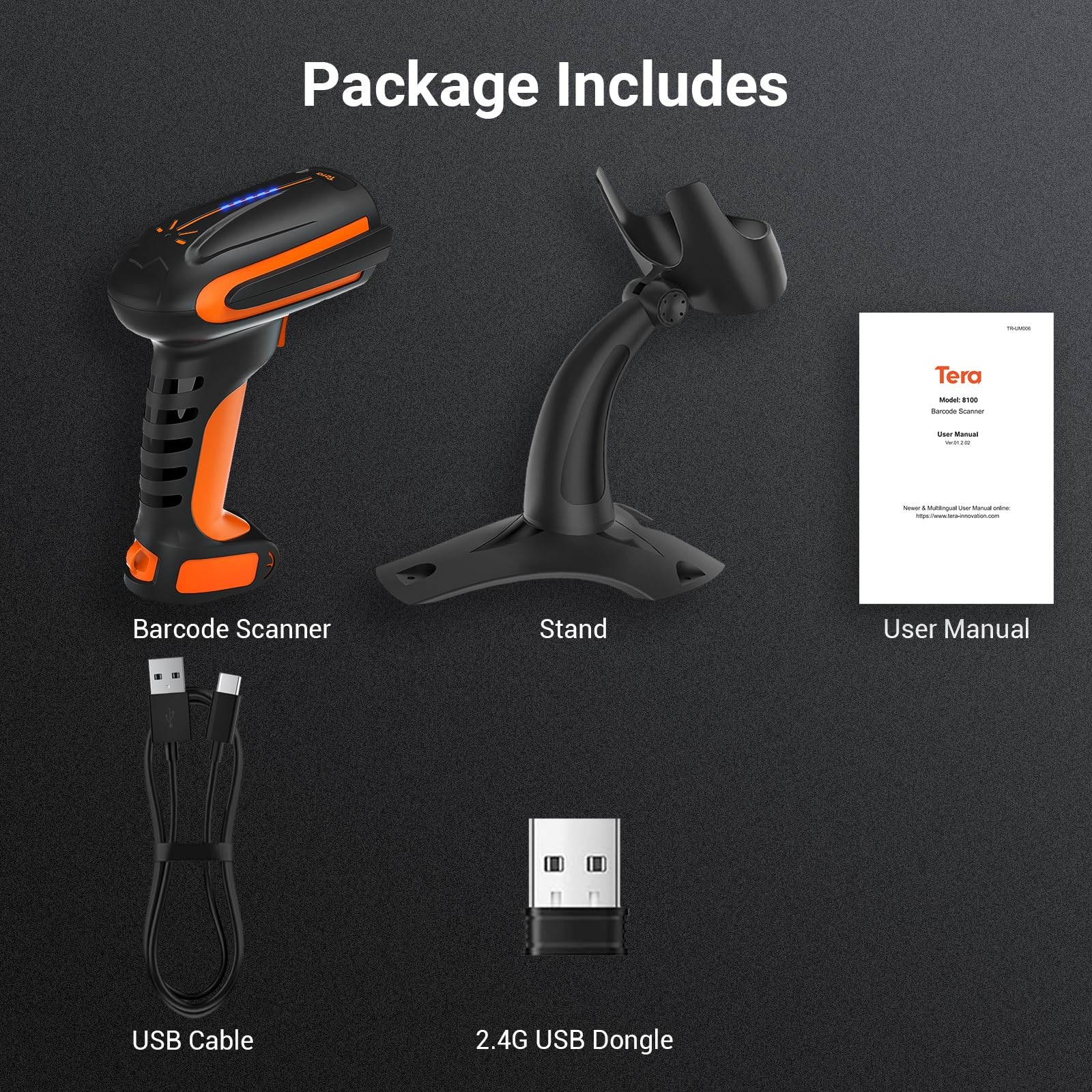 Tera Scanner Wireless 2D Qr Pro Version All Battery Level Indicator 2500Mah