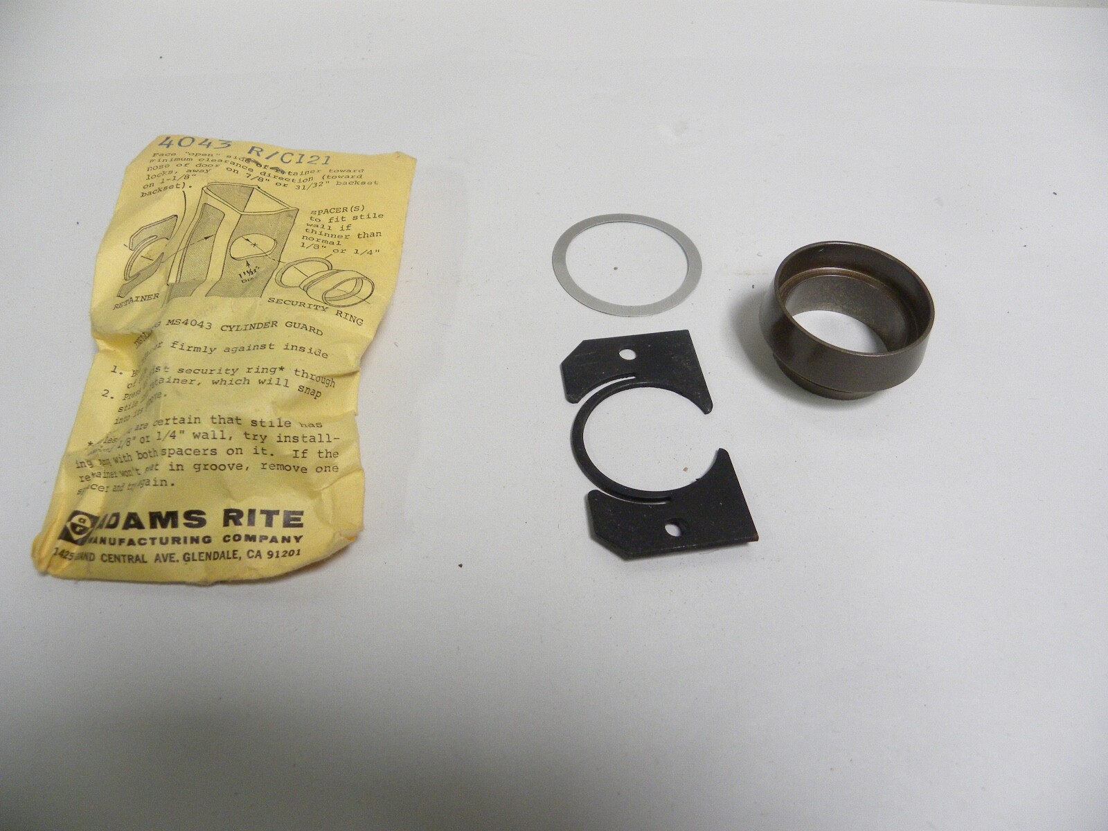 UNUSED Adams Rite 4043 R/C121 MS4043 Lock Cylinder Guard (A4)